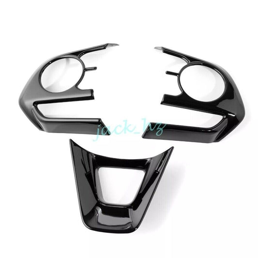 Fit For RAV4 for Corolla Cross Glossy Black Steering Wheel Switch Cover Trims n