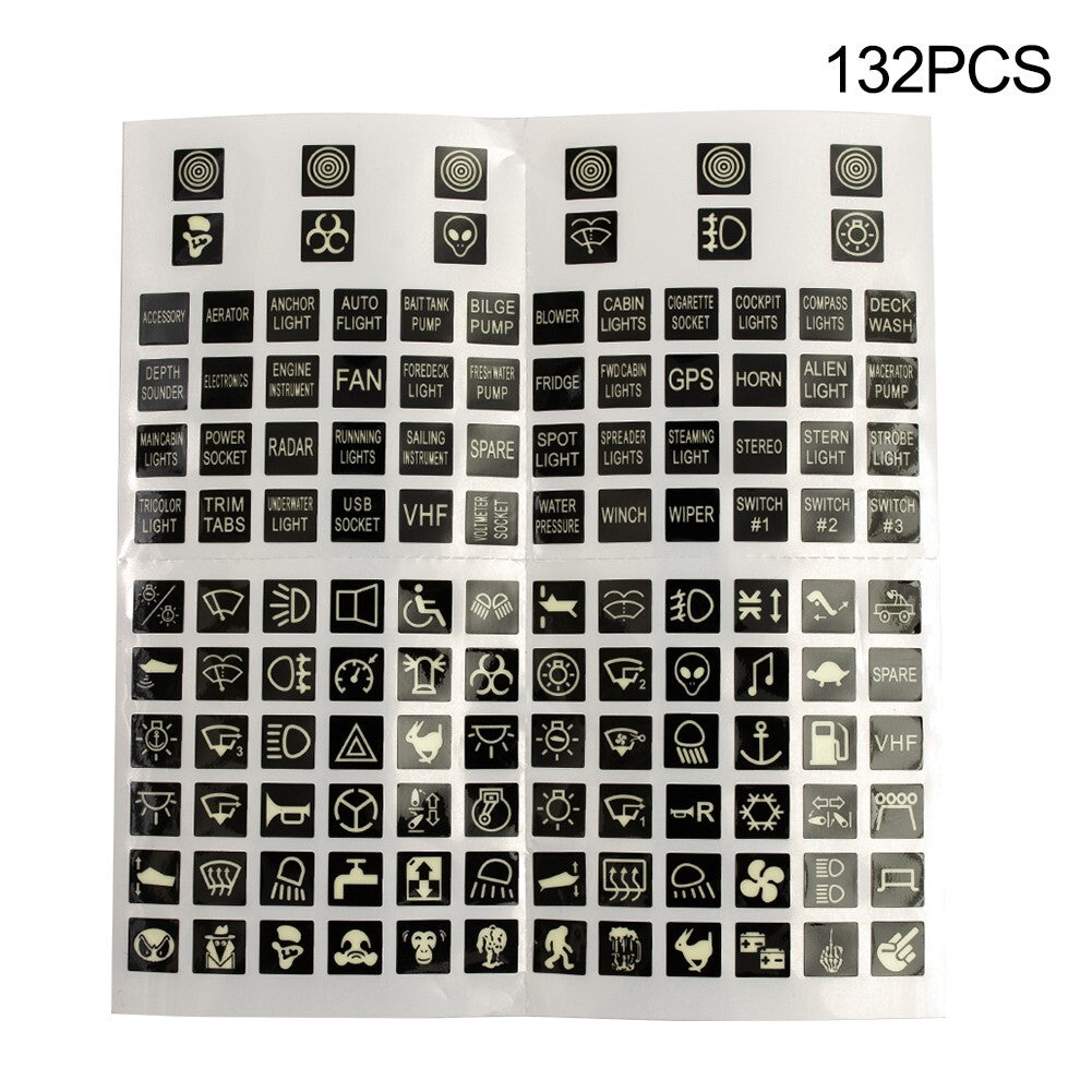 Switch Sticker Labels Decal Label Car Marine 132pcs Accessory Parts Night