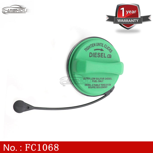 FC1068 Green Diesel Fuel Tank Gas Cover with Tie for Ford Super Duty