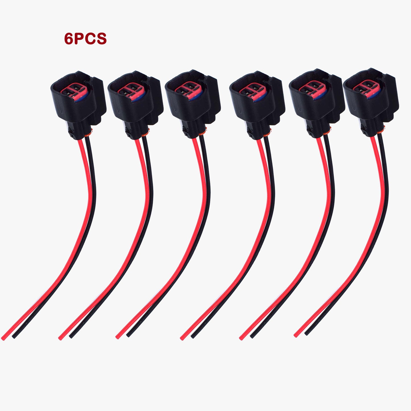 6X Fuel Injector Connector Pigtail Wiring Plugs EV6 EV14 for Mustang for Ford for Chevy