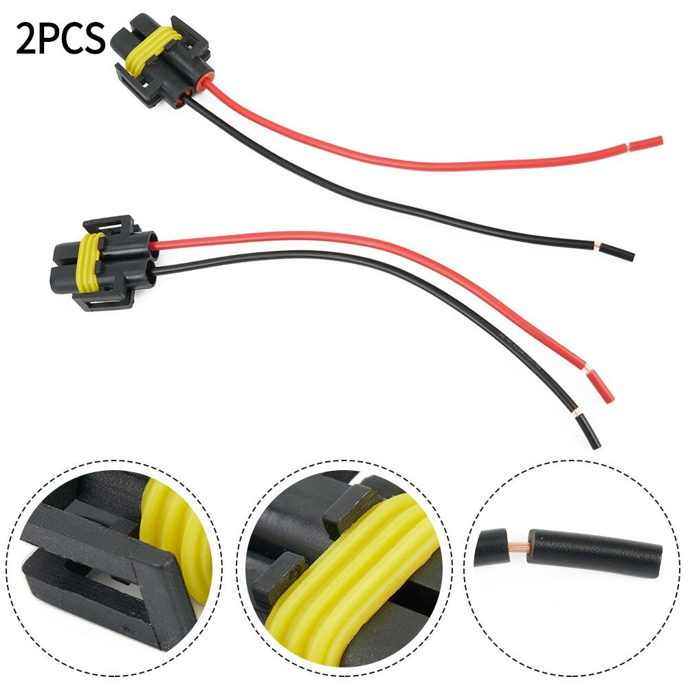 Reliable performance H11 H8 female connector adapter harness 2-pack