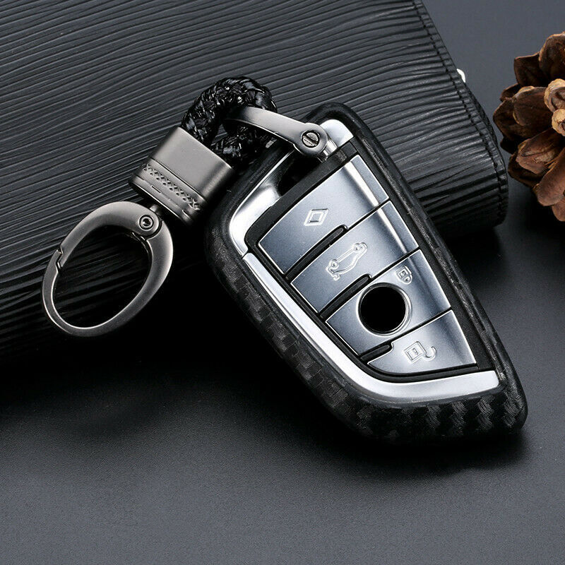 Carbon Silicone Car Key Fob Case Cover Holder Keychain Fit 5 7 Series X1 X3 X5