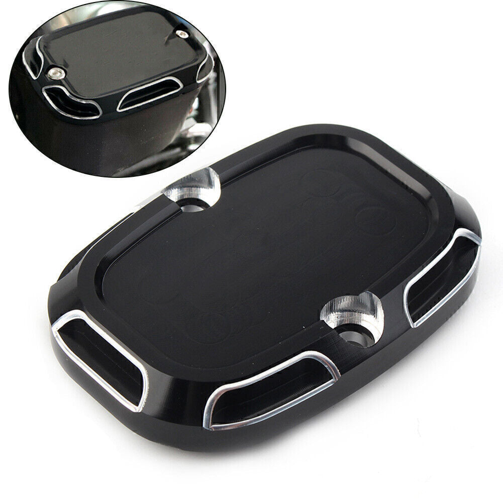 CNC Black Brake Master Cylinder Cover Cap for Harley Touring Road Glide Softail Q