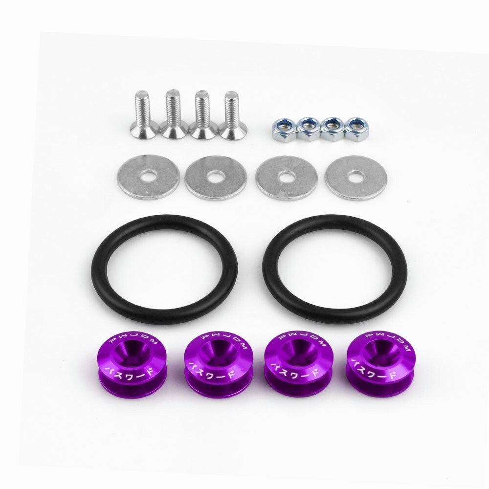 Purple JDM Quick Release Fasteners Car Bumpers Trunk Fender Hatch Lids Kit