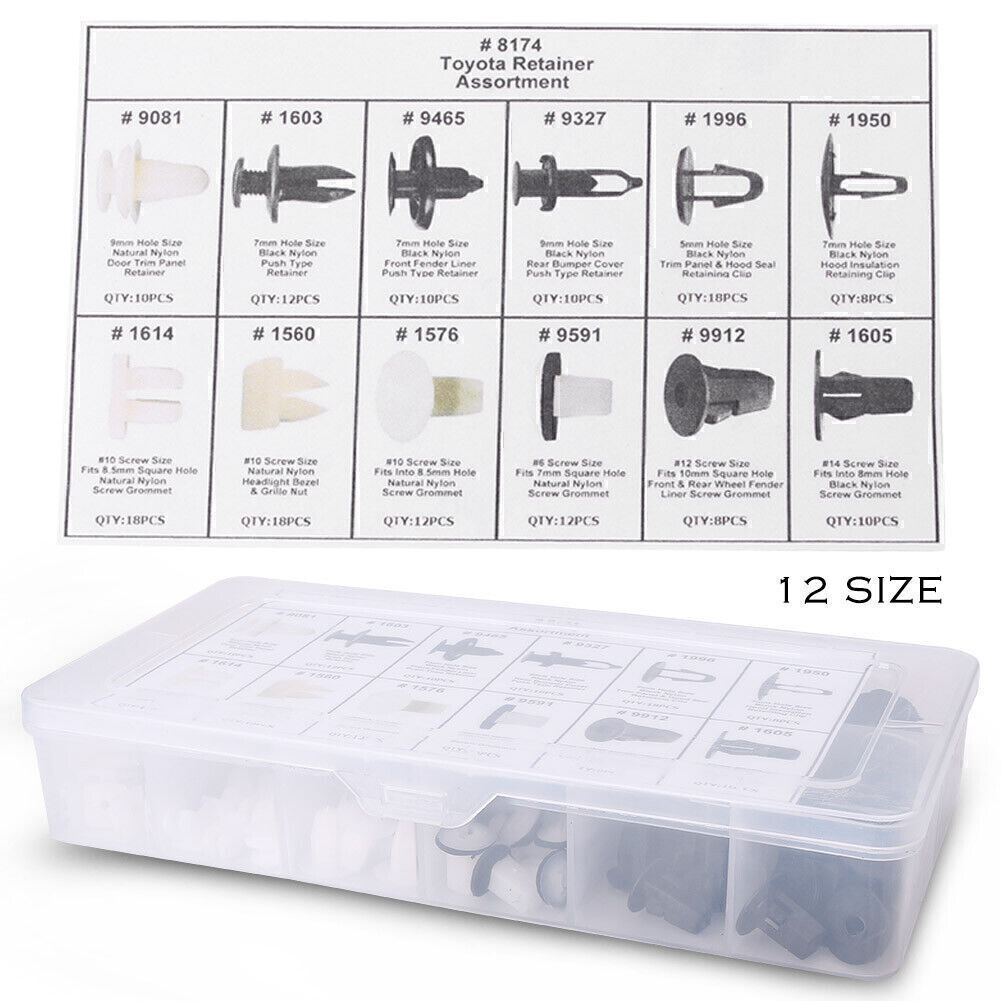 146x Car Push Retainer Pin Rivet Trim Clip Panel Moulding Assortments Fit  for ford  Q
