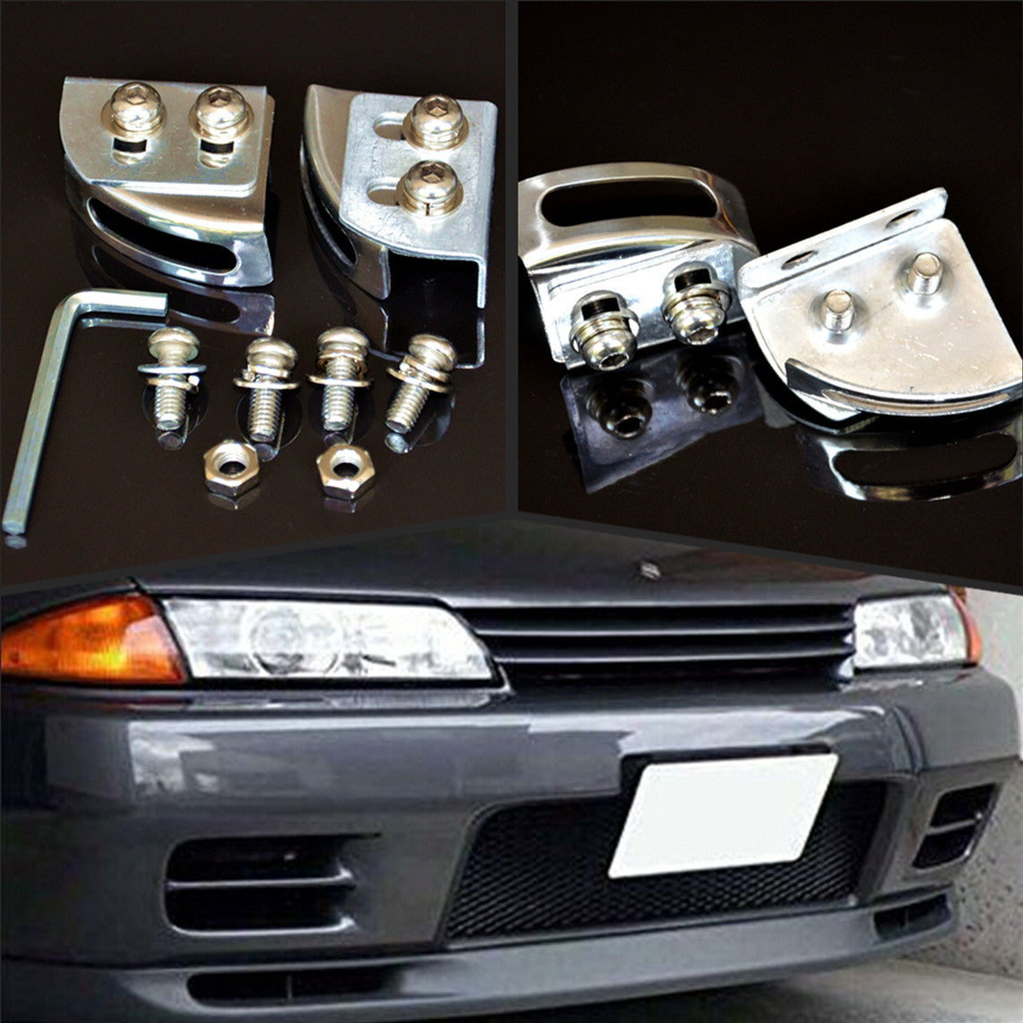 Car Angle Adjustable Bumper License Plate Frame Mount Relocator Holder Bracket