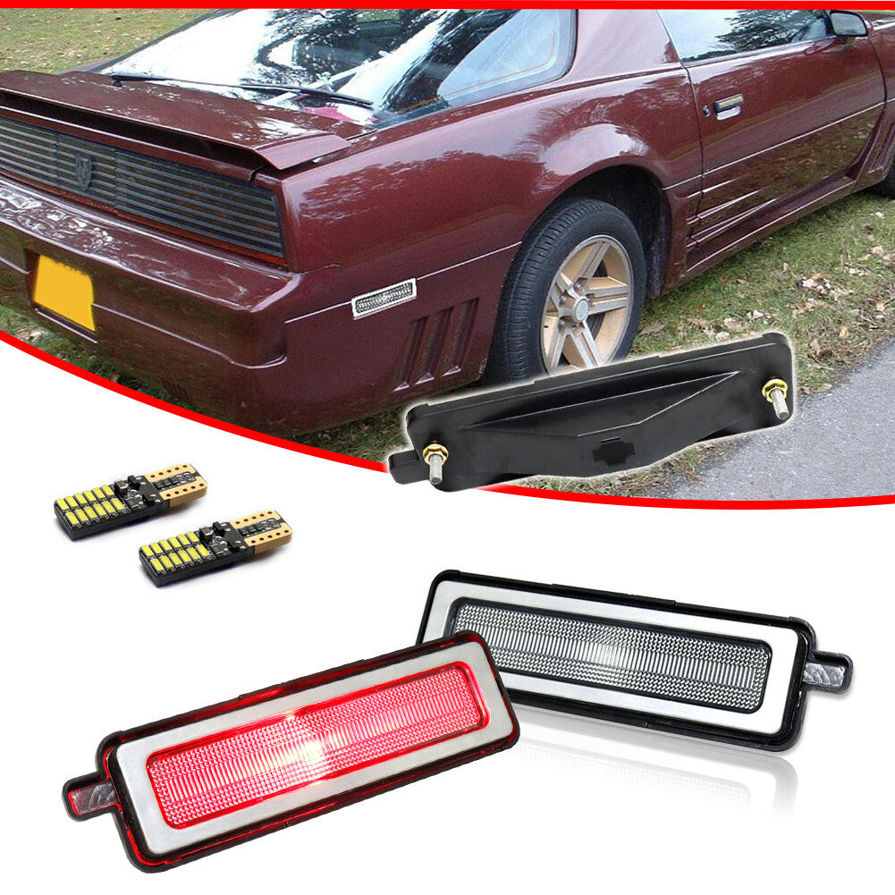 Transparent rear marker light with red LED light suitable for 82-92 for Pontiac Trans Am Firebird- v