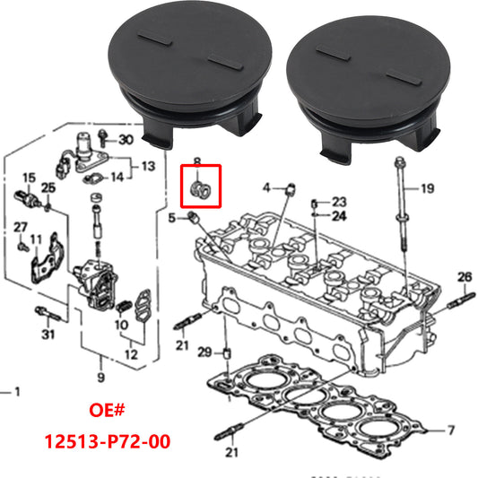 for Honda CR-V for Civic Cam Cap Plug Seal Gasket 12513-P72-003 near Cylinder Head