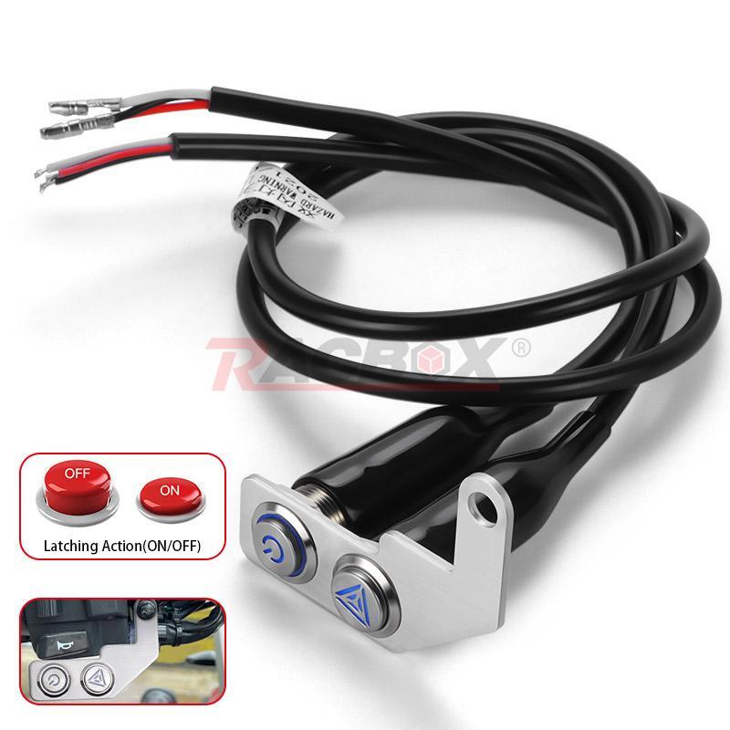 Motorcycle Handlebar light On Off Switch Button Bike ATV Headlight Fog Spot Kit