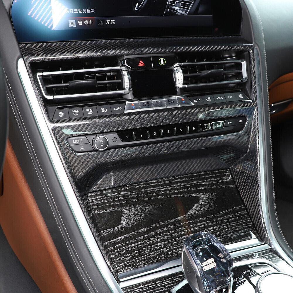 Central Control CD Switch Panel Cover for BMW 8 Series 2019-22 Real Carbon Fiber