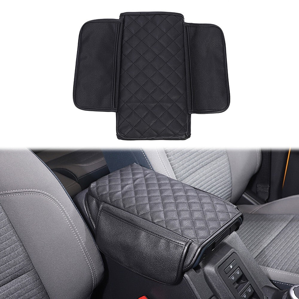 Leather Center Console Armrest Box Cover Pad with Storage Bag  for ford  Bronco
