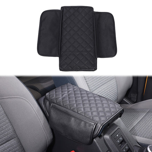 Leather Center Console Armrest Box Cover Pad with Storage Bag  for ford  Bronco