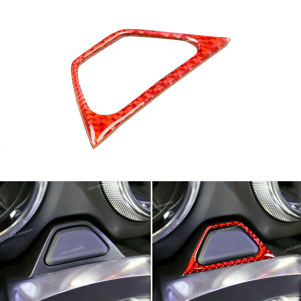 Warning Light Button Frame Cover Trim Carbon Fiber for Chevrolet Camaro 16-19