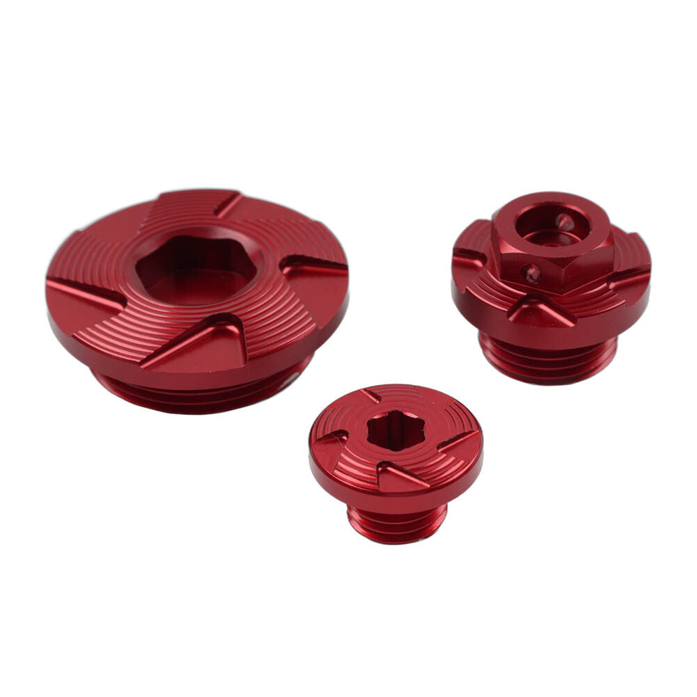 Engine Timing Oil Filter Plugs Screw Bolt Set for Kawasaki KX250/450 KLX450R red Q
