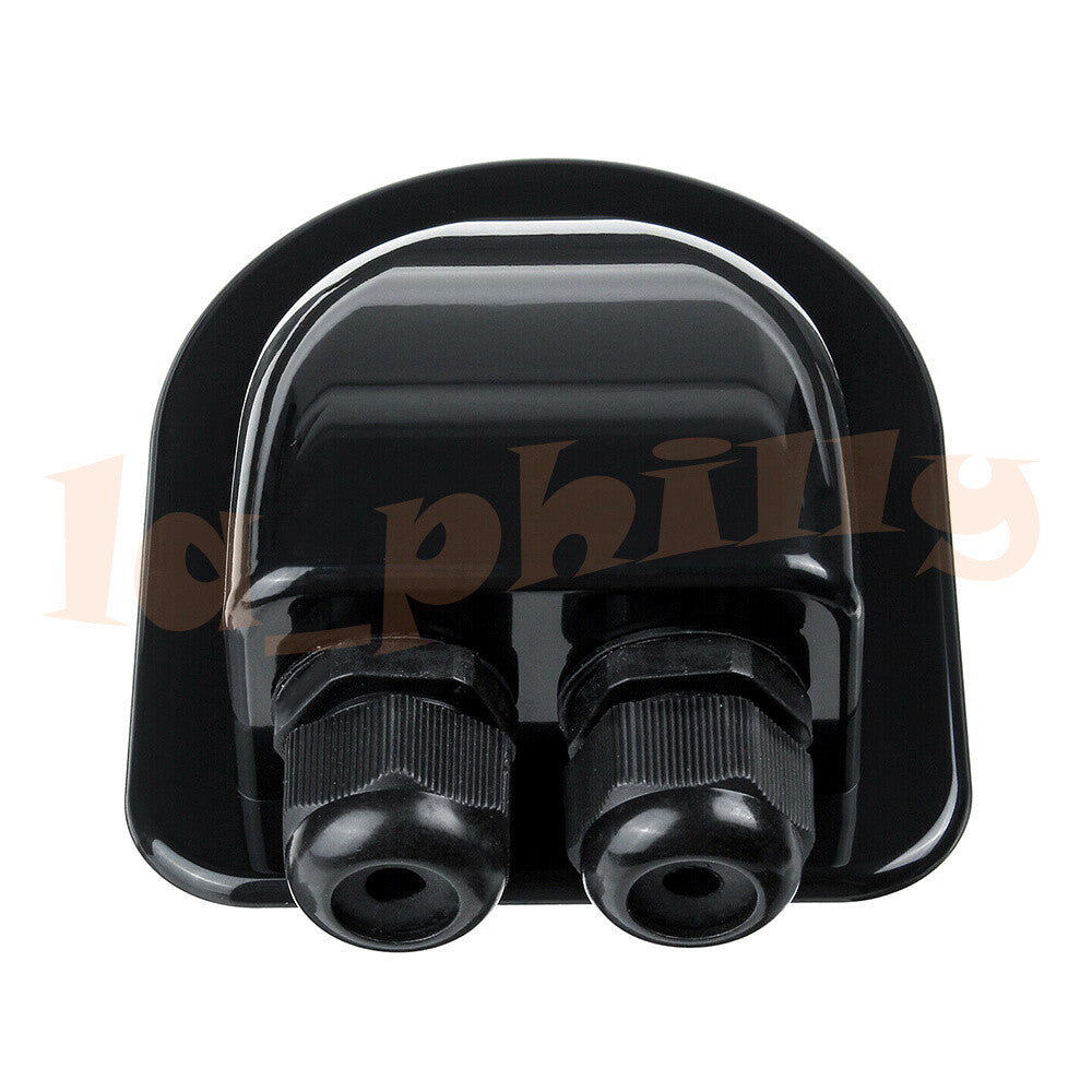 For RV Yacht Camper Caravan Boat Solar Panel Roof Wire Entry Double Hole | Black Q