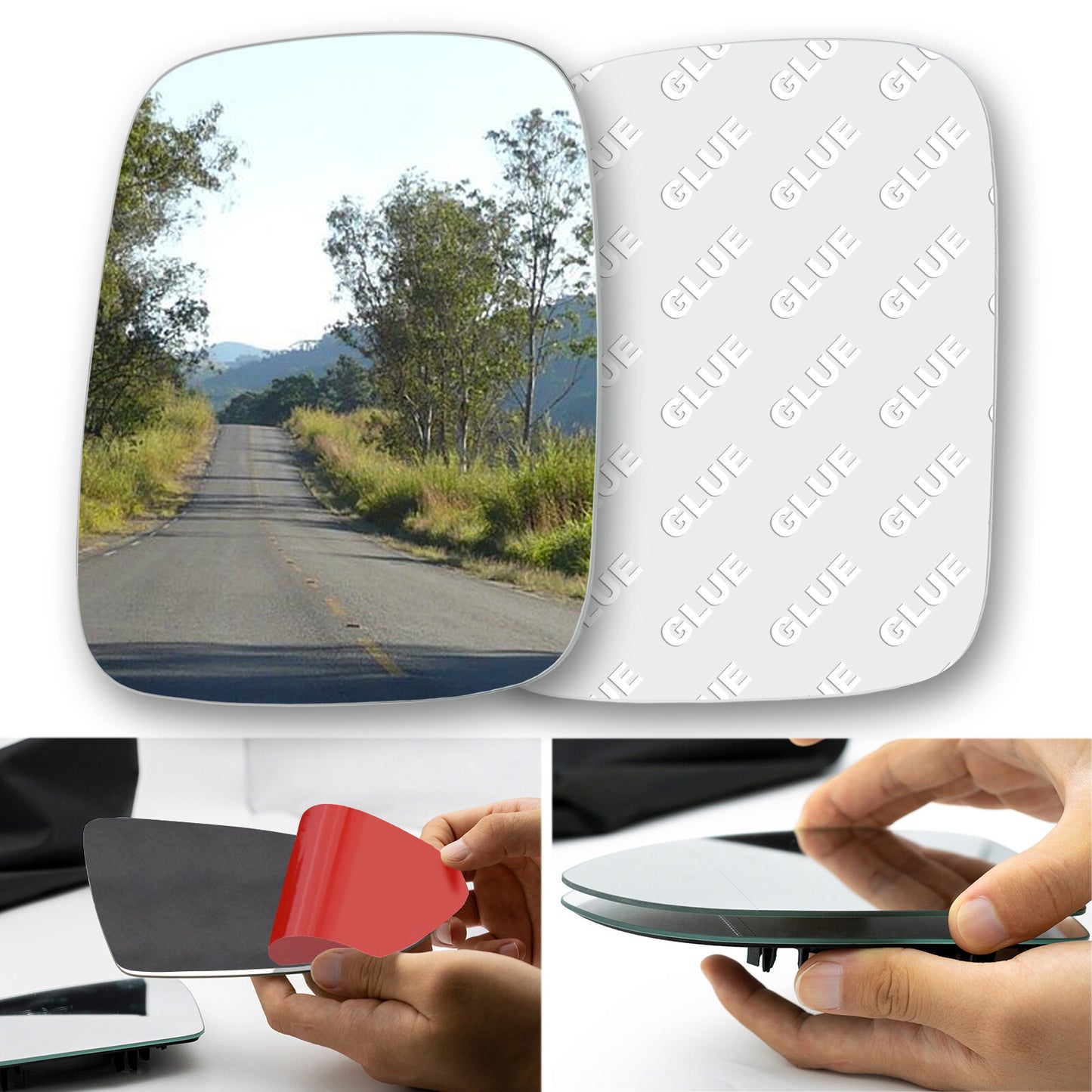 Left Passenger Side Wing Mirror Glass Convex Stick for VW Transporter T4 90 - 03 Q