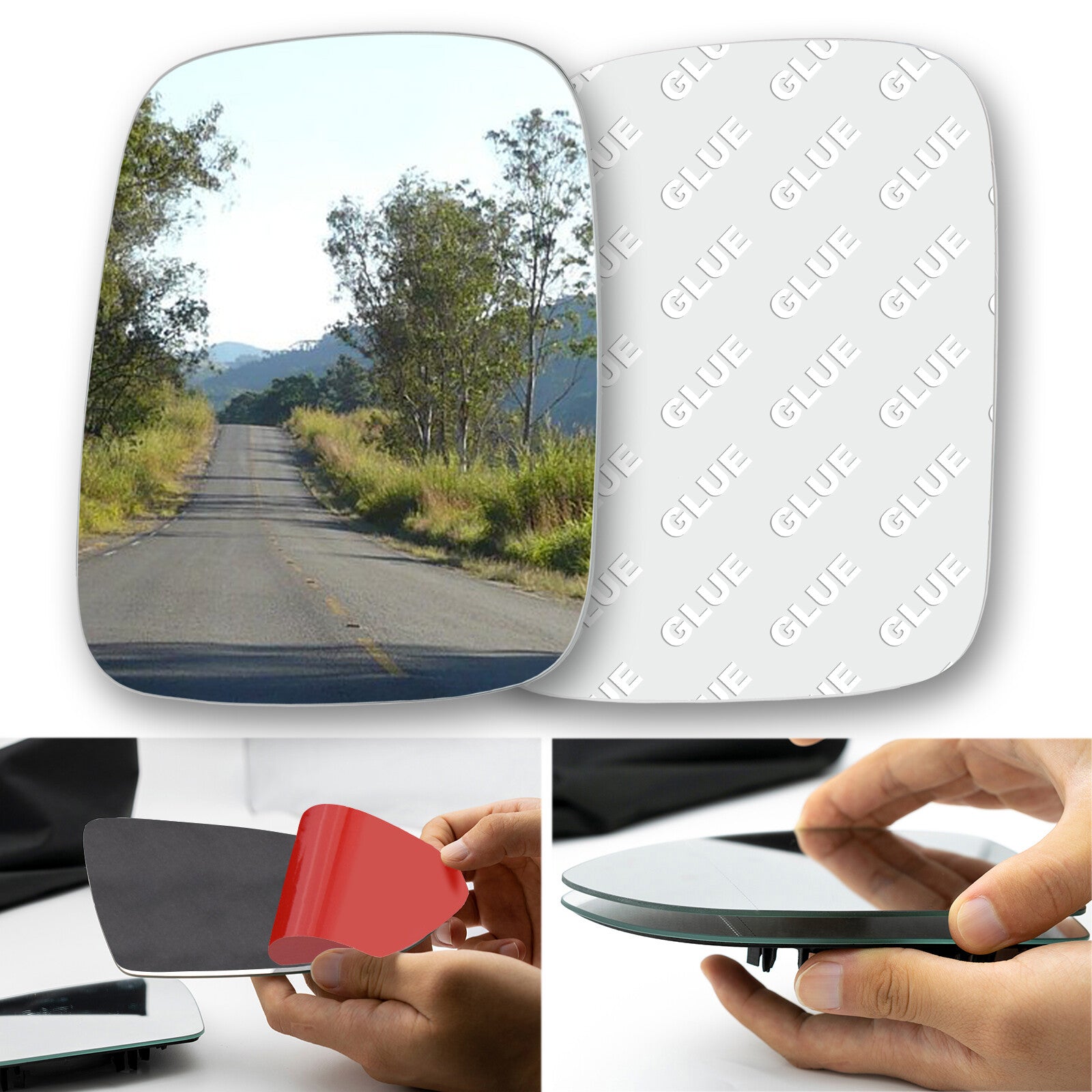 Left Passenger Side Wing Mirror Glass Convex Stick for VW Transporter T4 90 - 03 Q