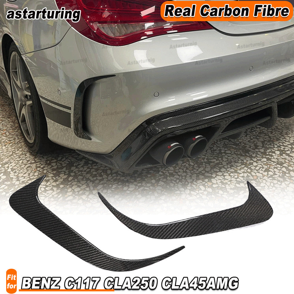 REAL CARBON Rear Bumper Fender Vents Fins for BENZ C117 CLA250 CLA45 2013-19