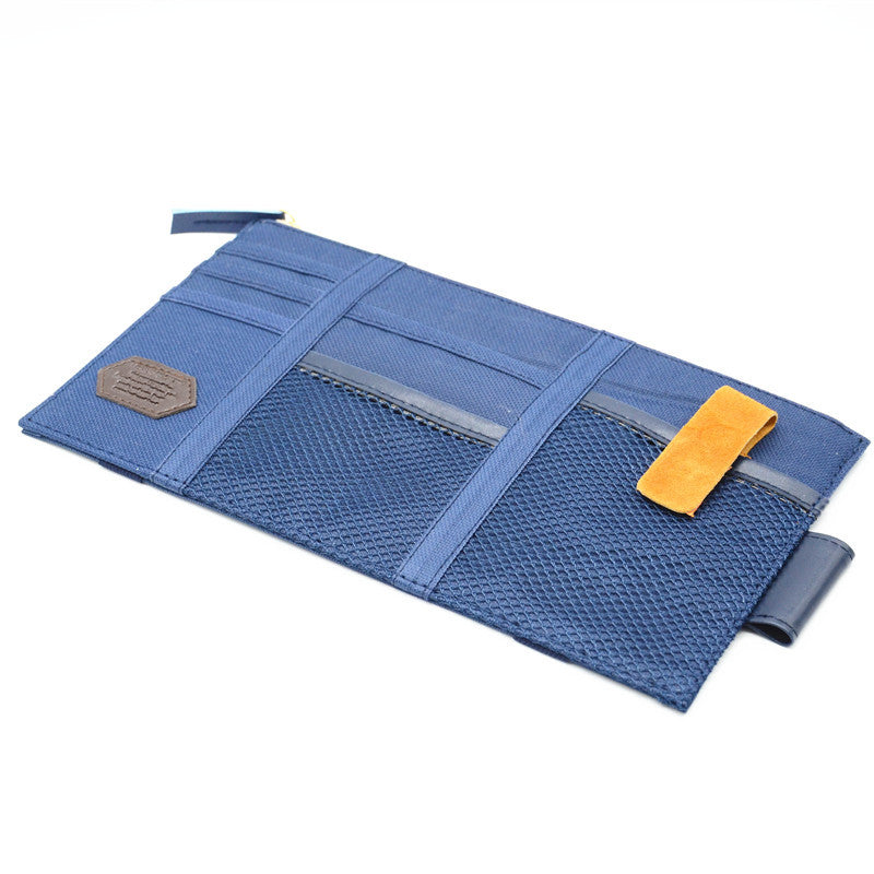 Car Sun Shield Blue Storage Bag Pocket Pouch CD case Card Bag Phone Holde
