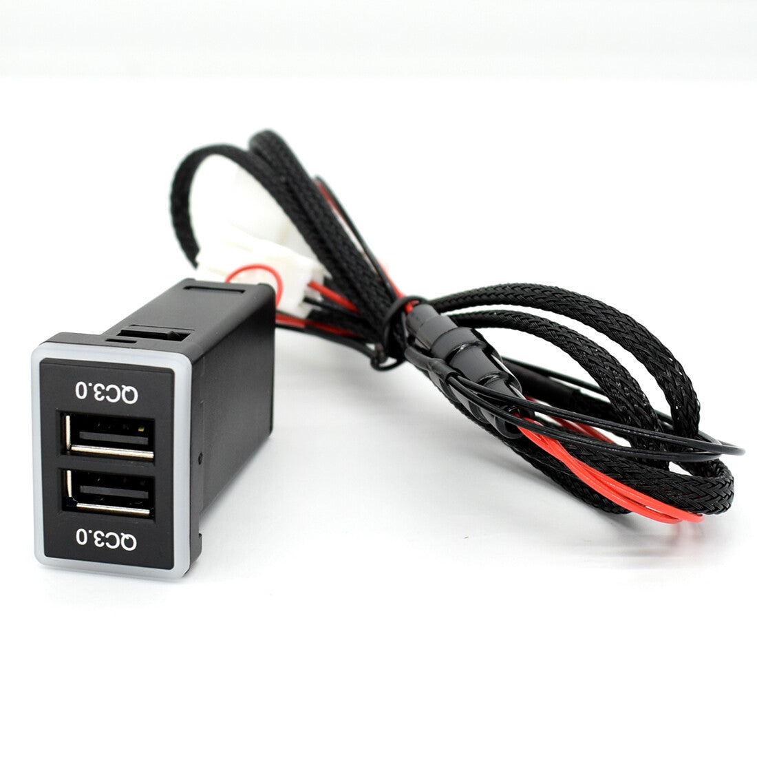 Dual USB QC 3.0 Port Quick for Charger Phone Fast Charge for Toyota Blue LED Light