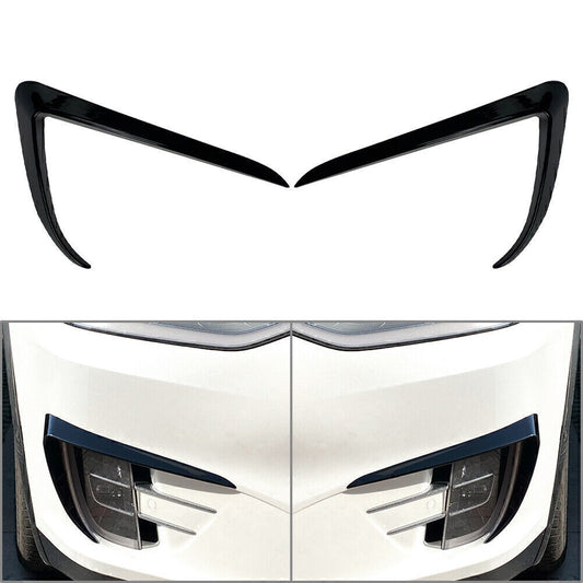 for Tesla Model X 2015-2020 2019 Black Front Fog Light Lamp Eyebrow Cover Trim Q