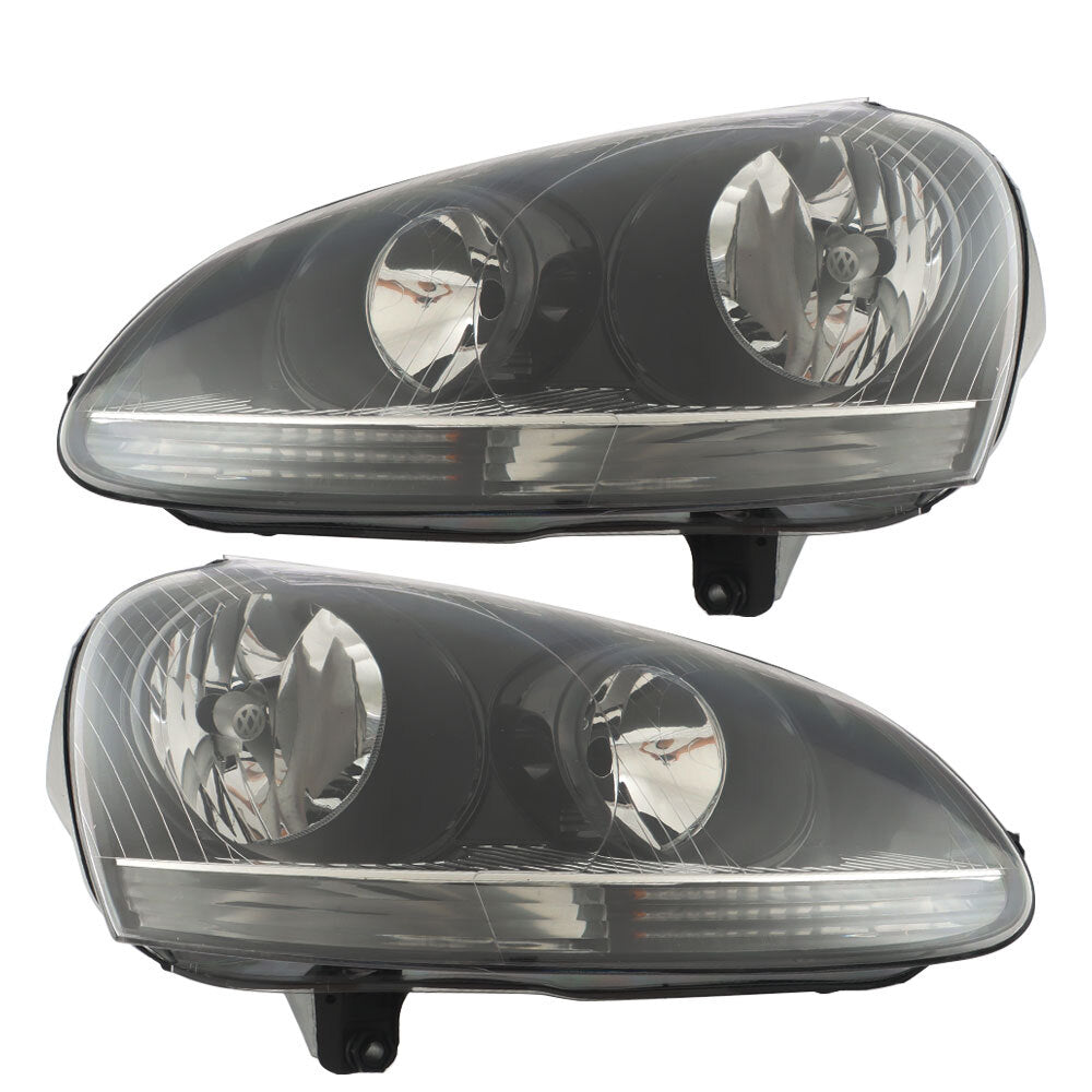 Suitable for 2006-2009 for Jetta headlight assemblies with left and right transparent halogen lamps. n