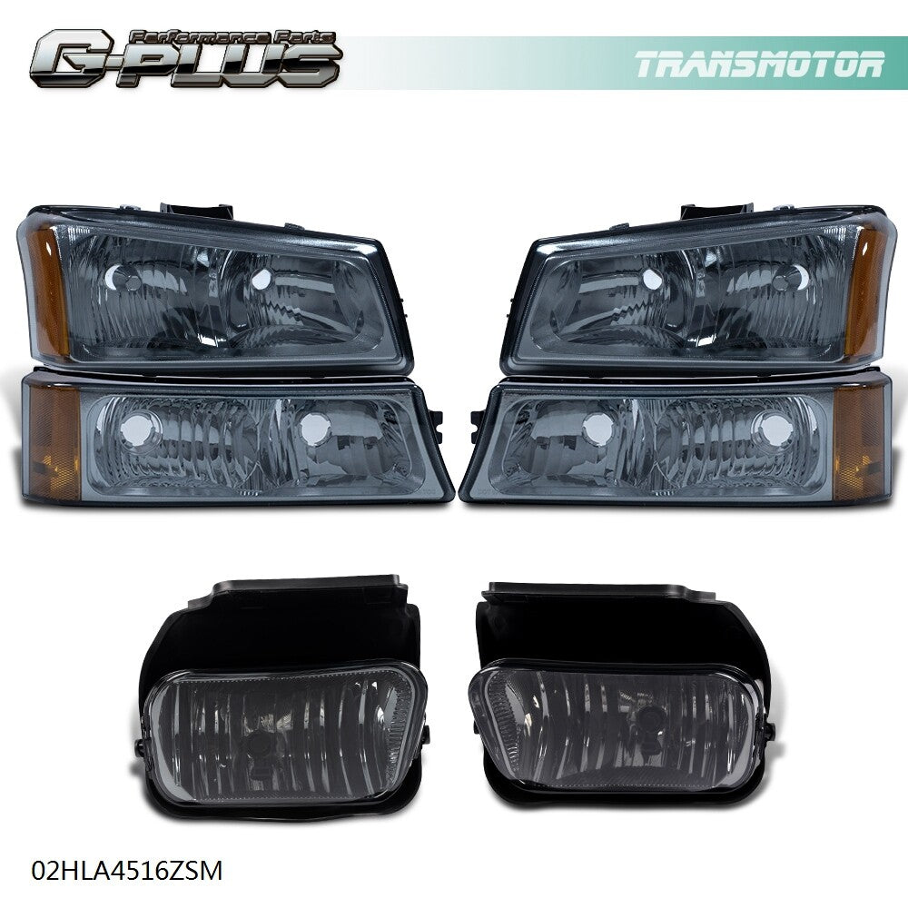 Suitable for 03-06 Silverado headlights + bumper signal lights + driving fog lights - v