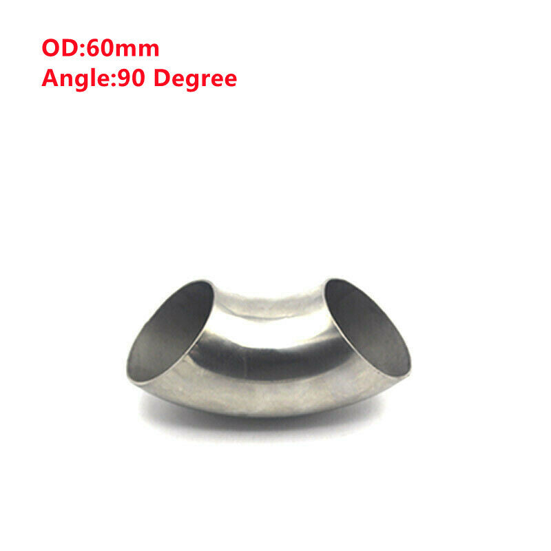 2.36in/60mm Stainless Steel Car 90¡« Bend Exhaust Pipe Tube Elbow Fitting Welded