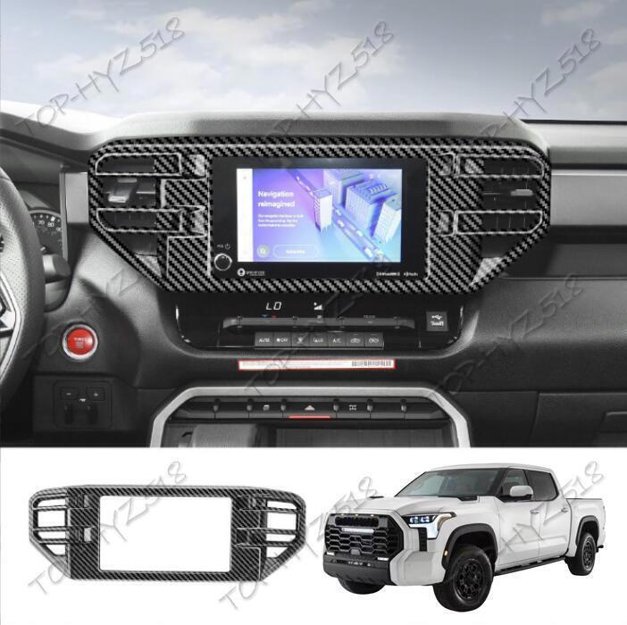 ABS Carbon Central GPS Navigation Panel Frame Trim For Tundra 2022-2024 B n