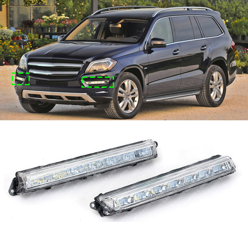 Pair Front LED Fog Lamp for Mercedes-Benz X164 GL320 GL350 GL450 GL550 2007-2013