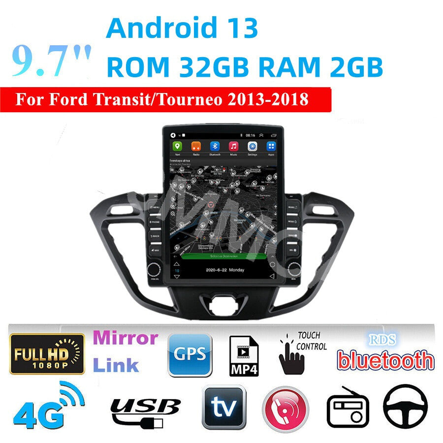 Fit for Ford Transit Custom 2013-2018 Android 13 Carplay Car Stereo Radio GPS BT