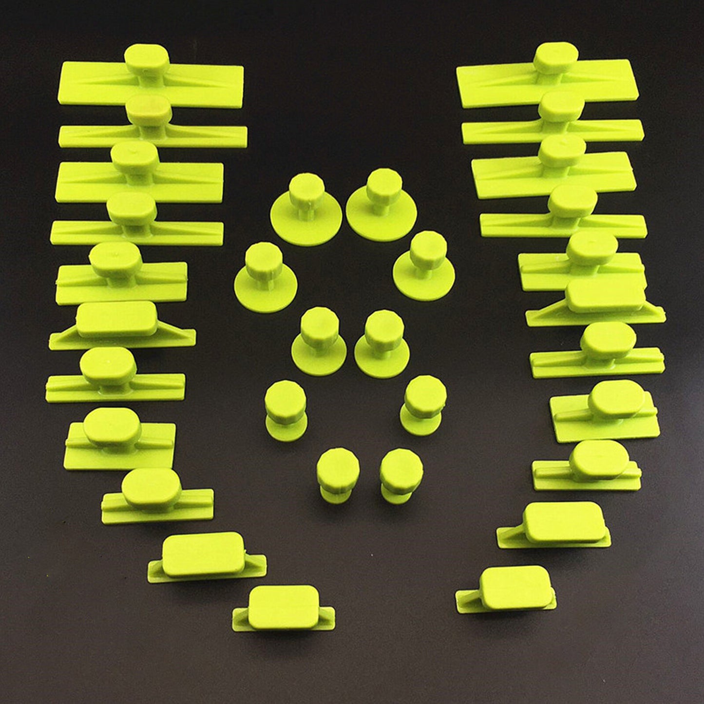 32 Pcs Car Body Glue Pulling Tabs Paintless Dent Repair Kits Metal Surface