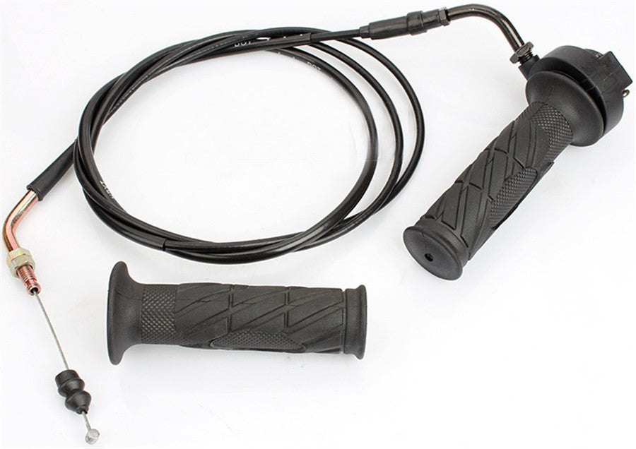 Left  Right Handle Bar Grip For Gy6 50cc 150cc Scooters Mopeds W/Throttle Cable Q