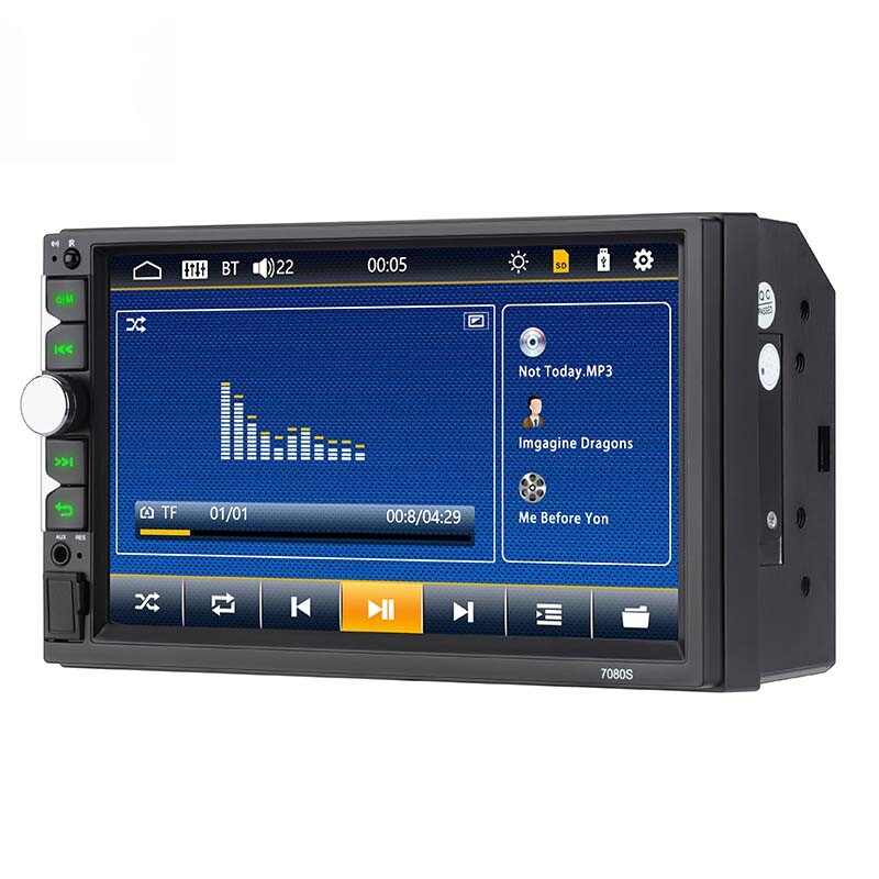 Car 7 2 DIN Built-in MP5 Player with Bluetooth Mirror Connection for Reversing Entertainment Video - n