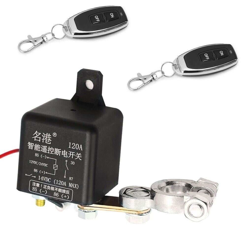 200A Dual Remote Car Battery Disconnect Cut-Off Isolator Master Switch Control