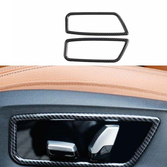for BMW 5 Series 2018-2022 Frame Trim for Seat Adjust Handle Button ABS Carbon Fiber