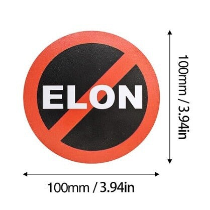 4 Anti Elon Bumper Stickers,No Elon Sticker,Waterproof Window Bumper Stickers