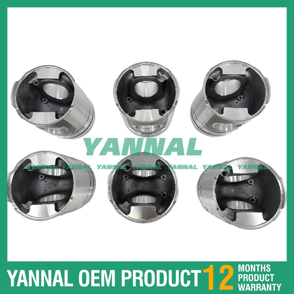 6-piece piston kit for S6R engine spare parts -