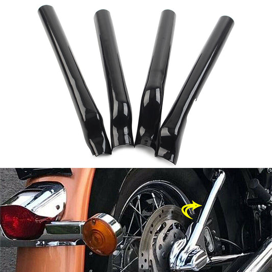 Rear Swingarm Tube Covers Metal Black Fit for Harley Heritage Softail Classic FLSTC Q
