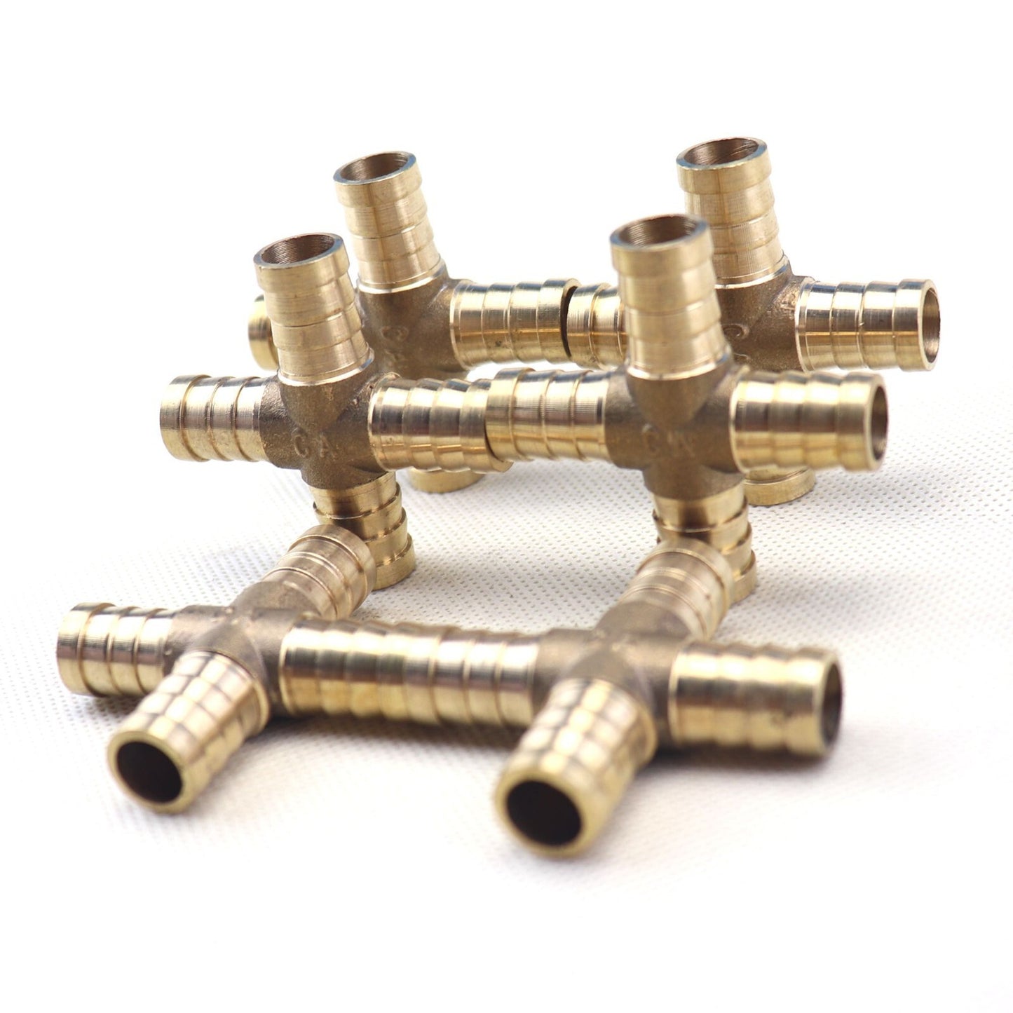 6-piece flexible hose rod, 4-way cross brass fitting, threaded for gas, fuel, water, and air, 1/2 12mm