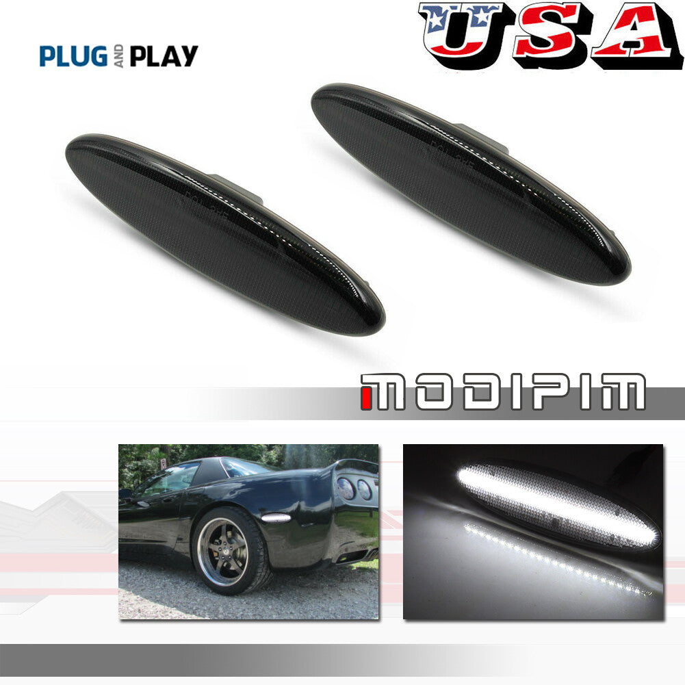 Full white LED rear fender side marker light set for 97-04 for Corvette C5- v