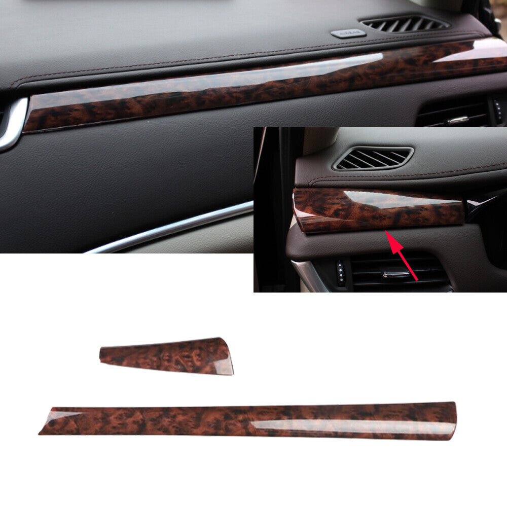 for Cadillac XTS 13-17 Agate Wood Grain Inner Central Console Strip Cover Trims