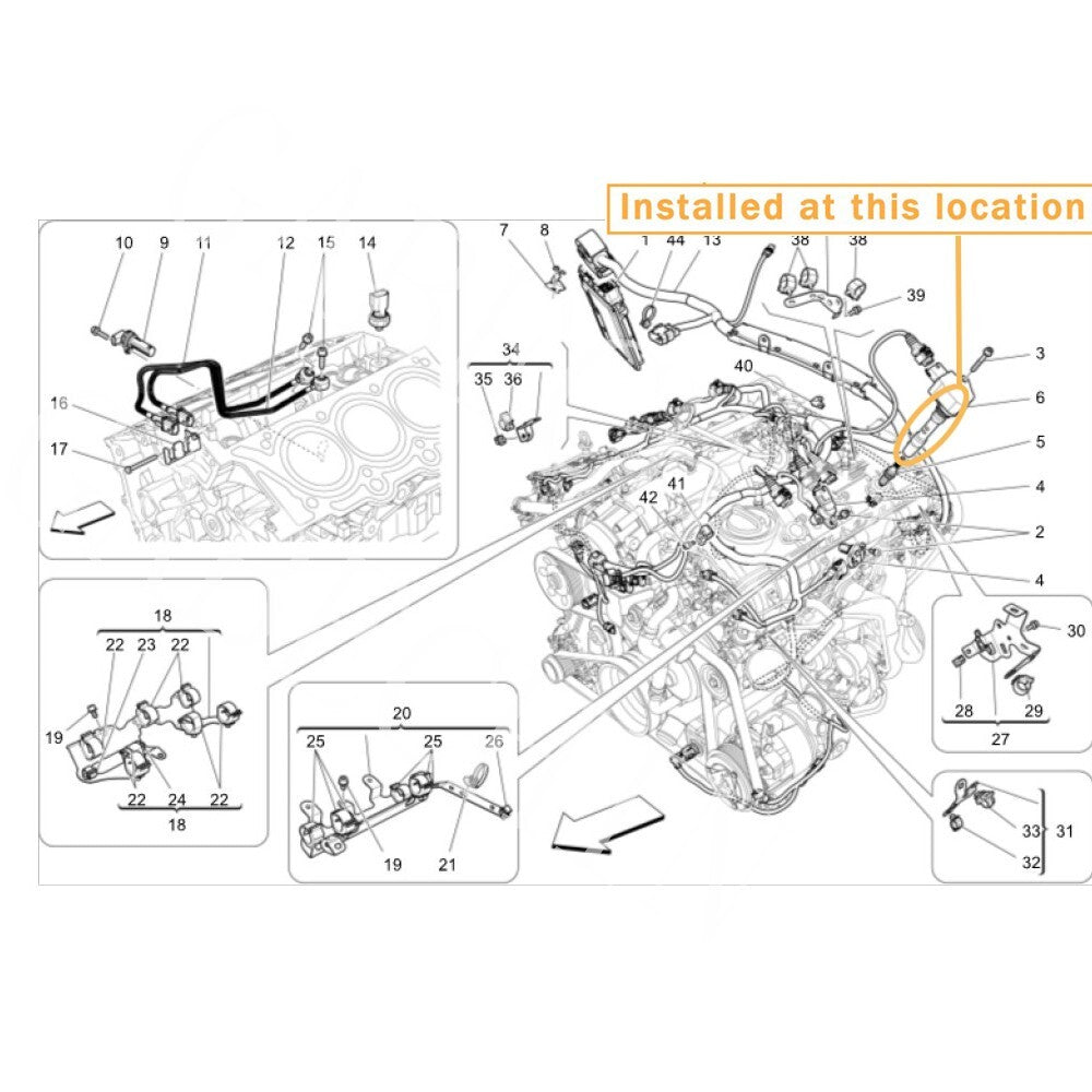 Ignition coil 288233 suitable for Maserati Ghibli, for Levante , and Quattroporte 3.0 V6 engines.