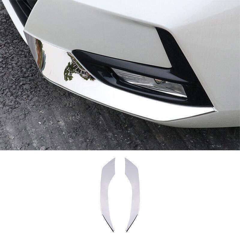 Front Fog Light Lamp Moulding Strip Trim for Nissan Sentra 2020-23 Chrome Steel