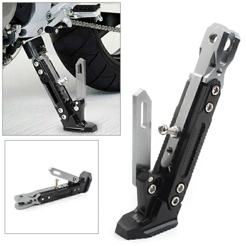 CNC Steel Non-slip Adjustable Motorcycle Foot Side Stand Support Leg Kickstand Q