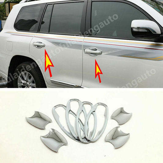 for Toyota for Land Cruiser 2016-2021 Chrome Exterior Door Handle Bowl Cover Trim