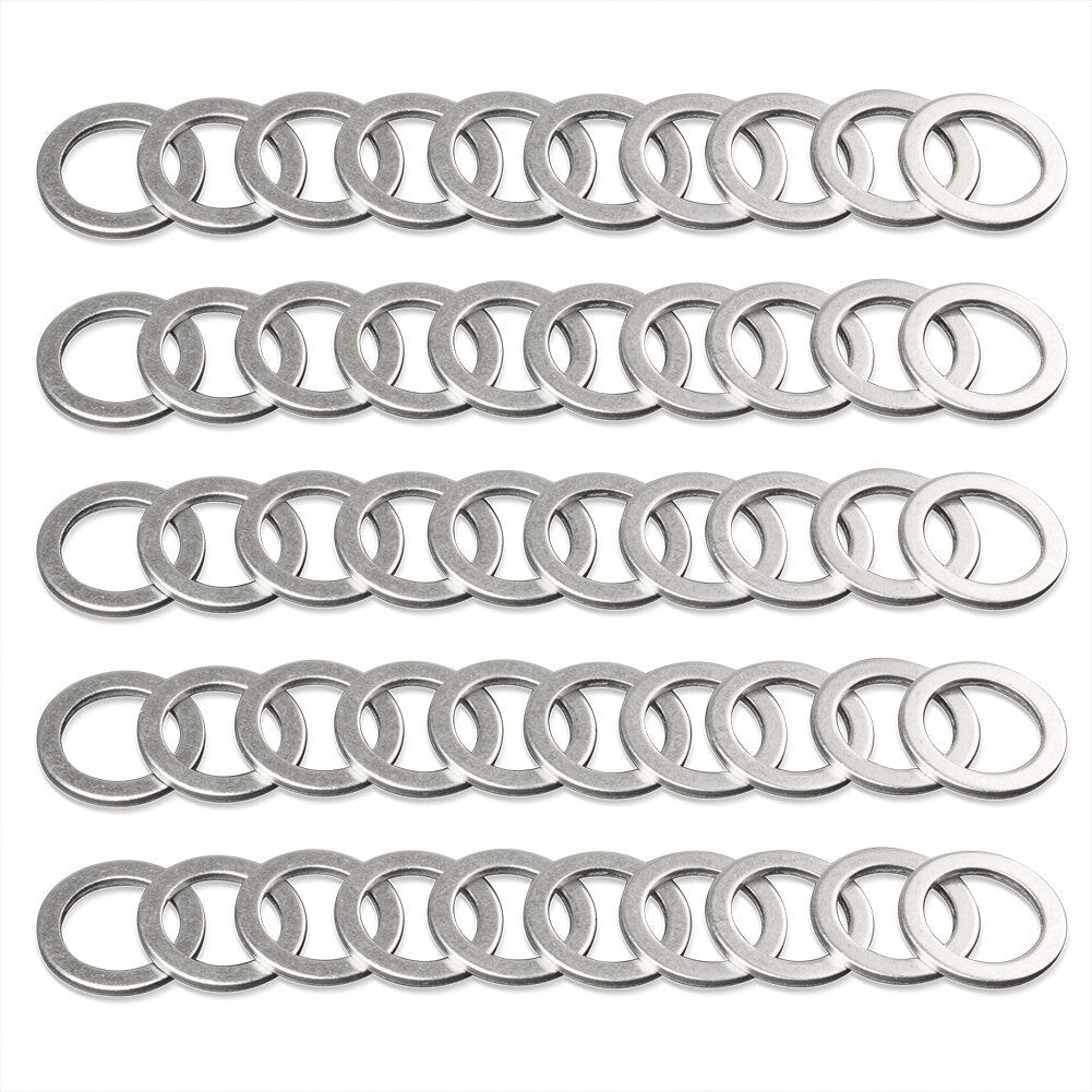 50-piece pack of M14 aluminum drain plug crusher washers 9956-41-400 suitable for MAZDA Q