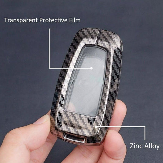 Car keychain case protective sleeve chain carbon fiber appearance suitable  for ford  for Mustang Sport Escape F150 Q