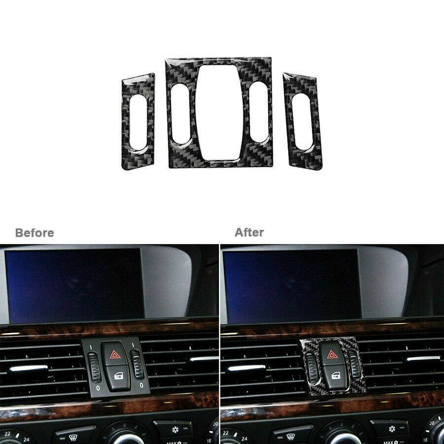 Carbon Fiber Interior Air Outlet Cover Trim Fit for BMW 5 Series E60 2004-2010