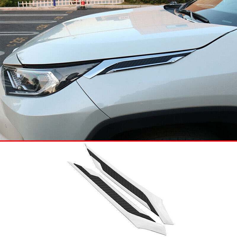 Chrome Front Fender Side Air Outlet Cover Trim 2X Fit for Toyota RAV4 2019-2024